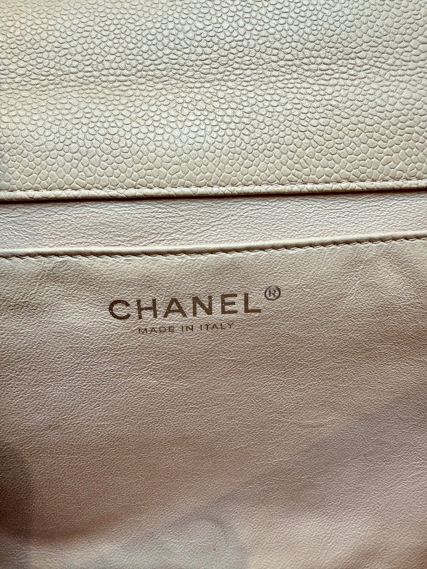 Chanel Classic Flap Clutch Beige