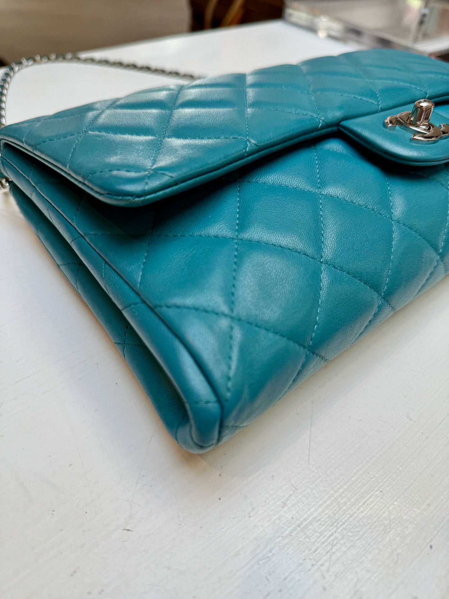 Chanel Classic Flap Clutch Blue