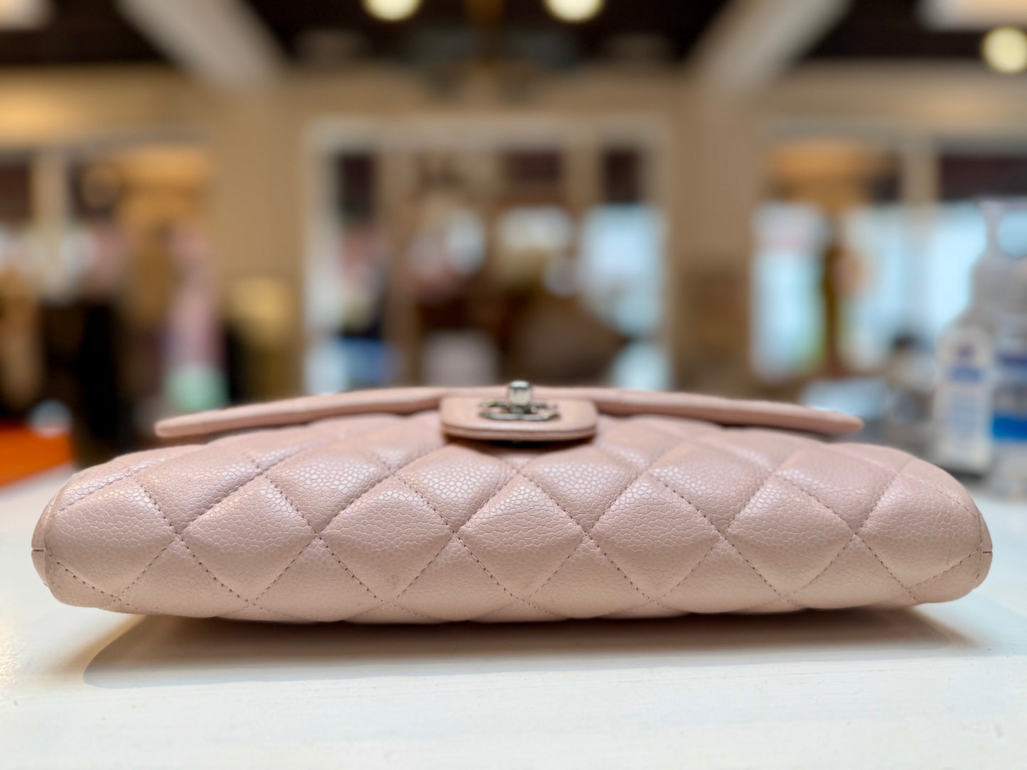Chanel Classic Flap Clutch Beige