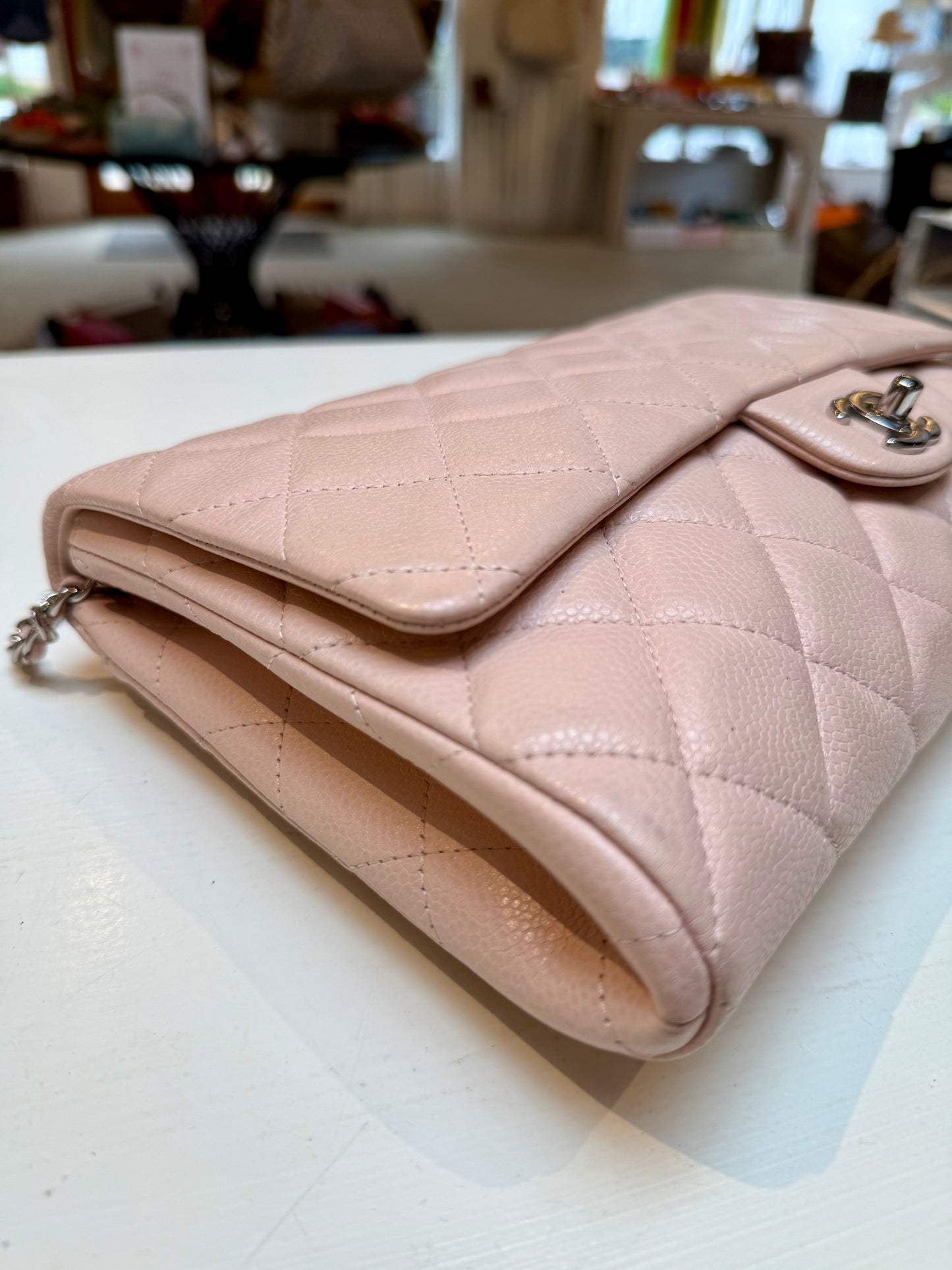 Chanel Classic Flap Clutch Beige