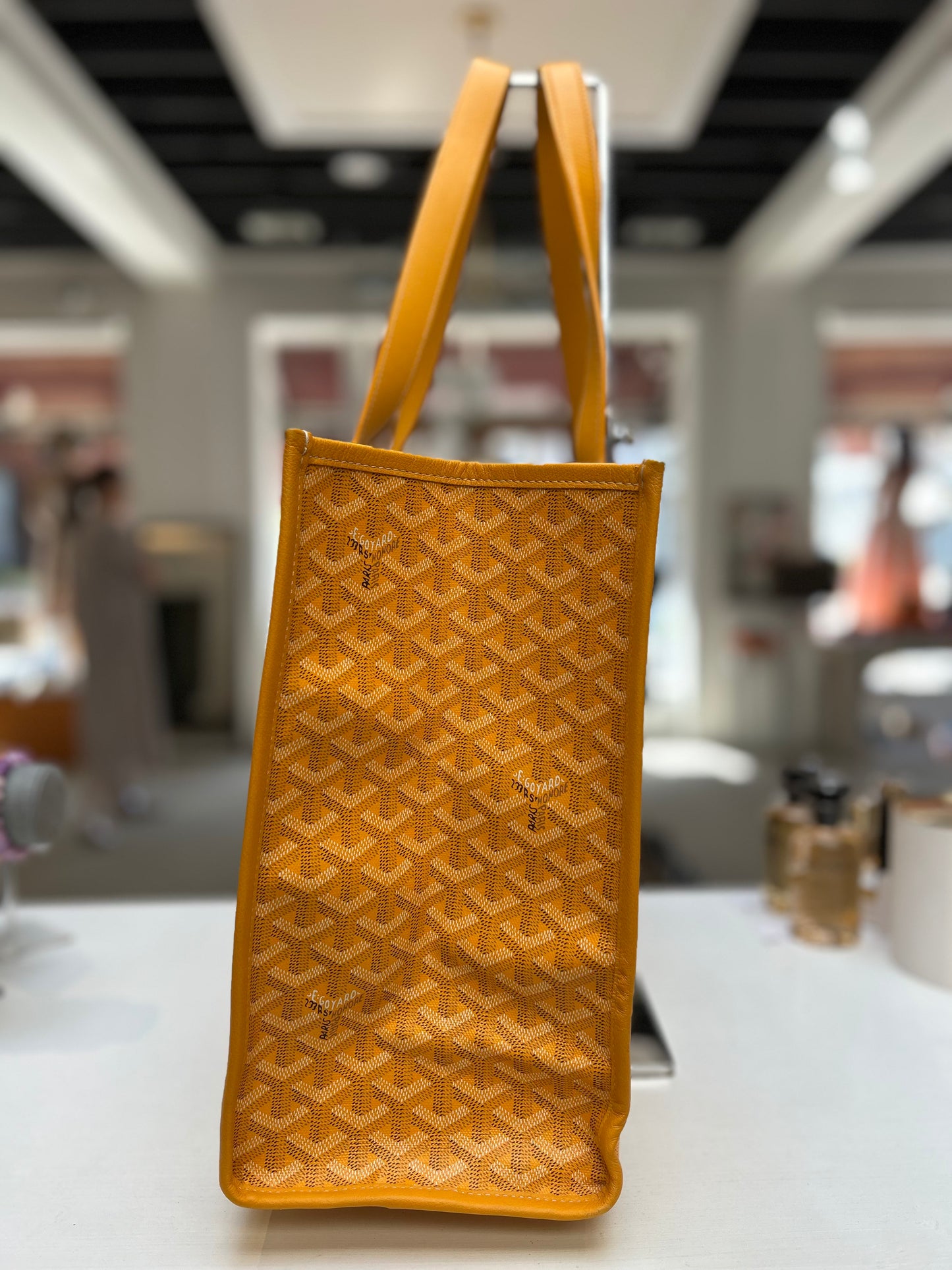 Goyard Yellow Goyardine Bulldog Villette GM Tote