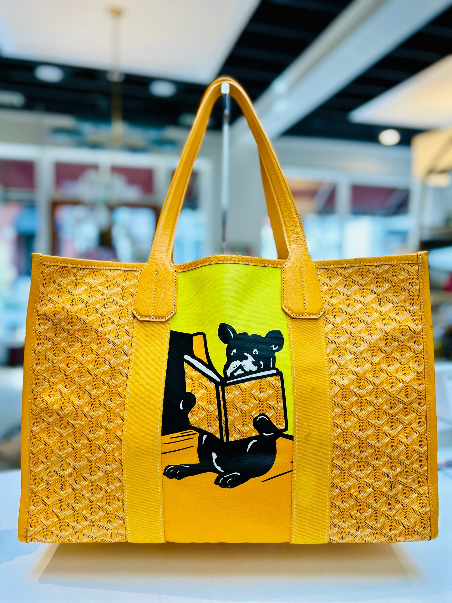 Goyard Yellow Goyardine Bulldog Villette GM Tote