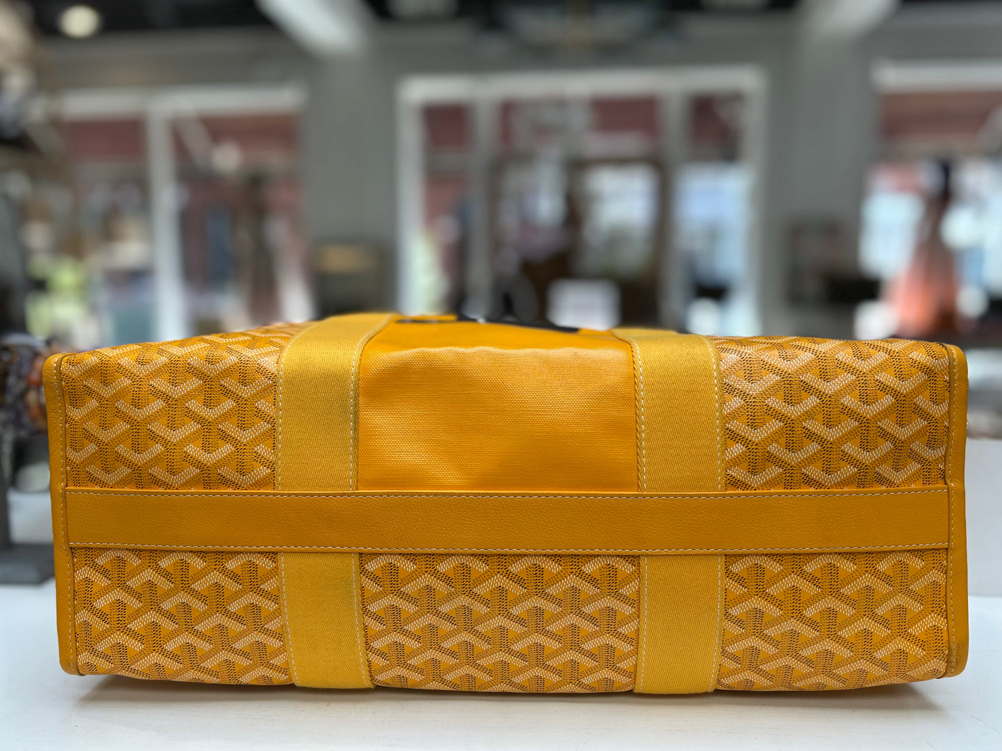 Goyard Yellow Goyardine Bulldog Villette GM Tote