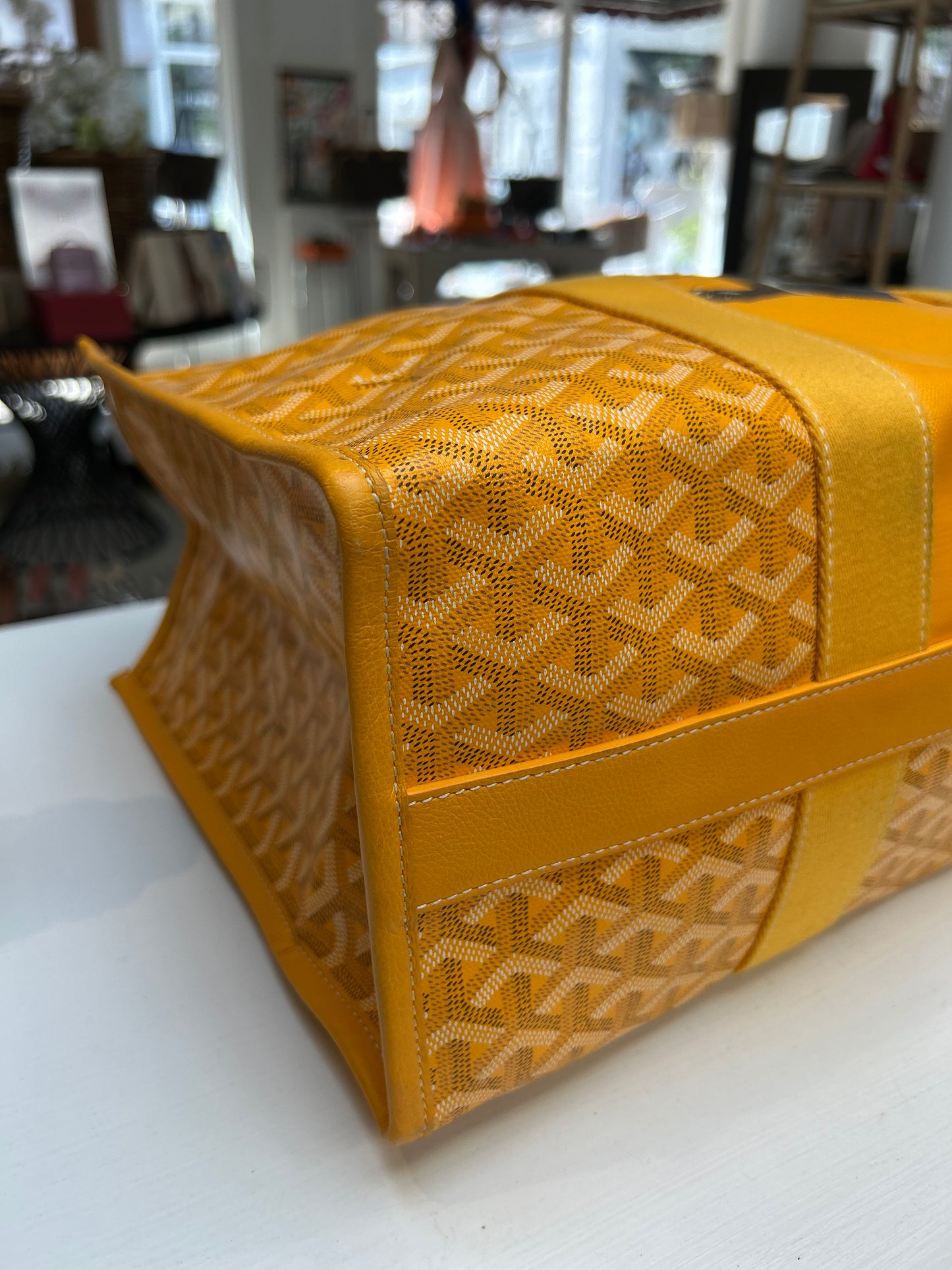 Goyard Yellow Goyardine Bulldog Villette GM Tote